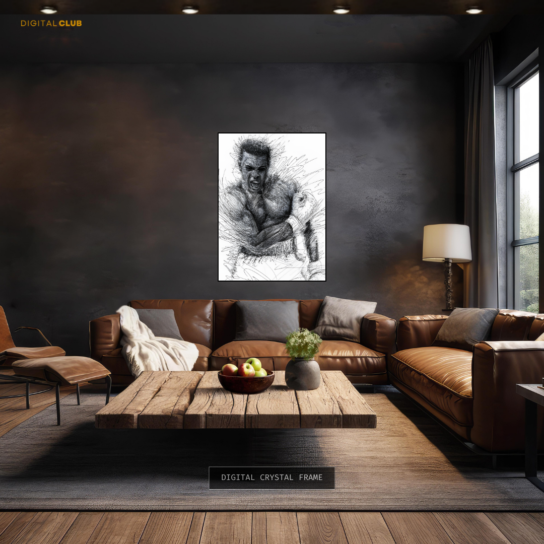 Muhammad Ali - Sketch Artwork - Premium Wall Art