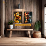 Minnie x Pluto Disney Artwork - 2 Panel Wall Art