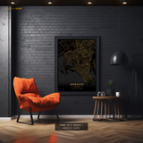 Karachi Pakistan - Map - Premium Wall Art