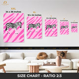 Zebra - Pink - Premium Wall Art