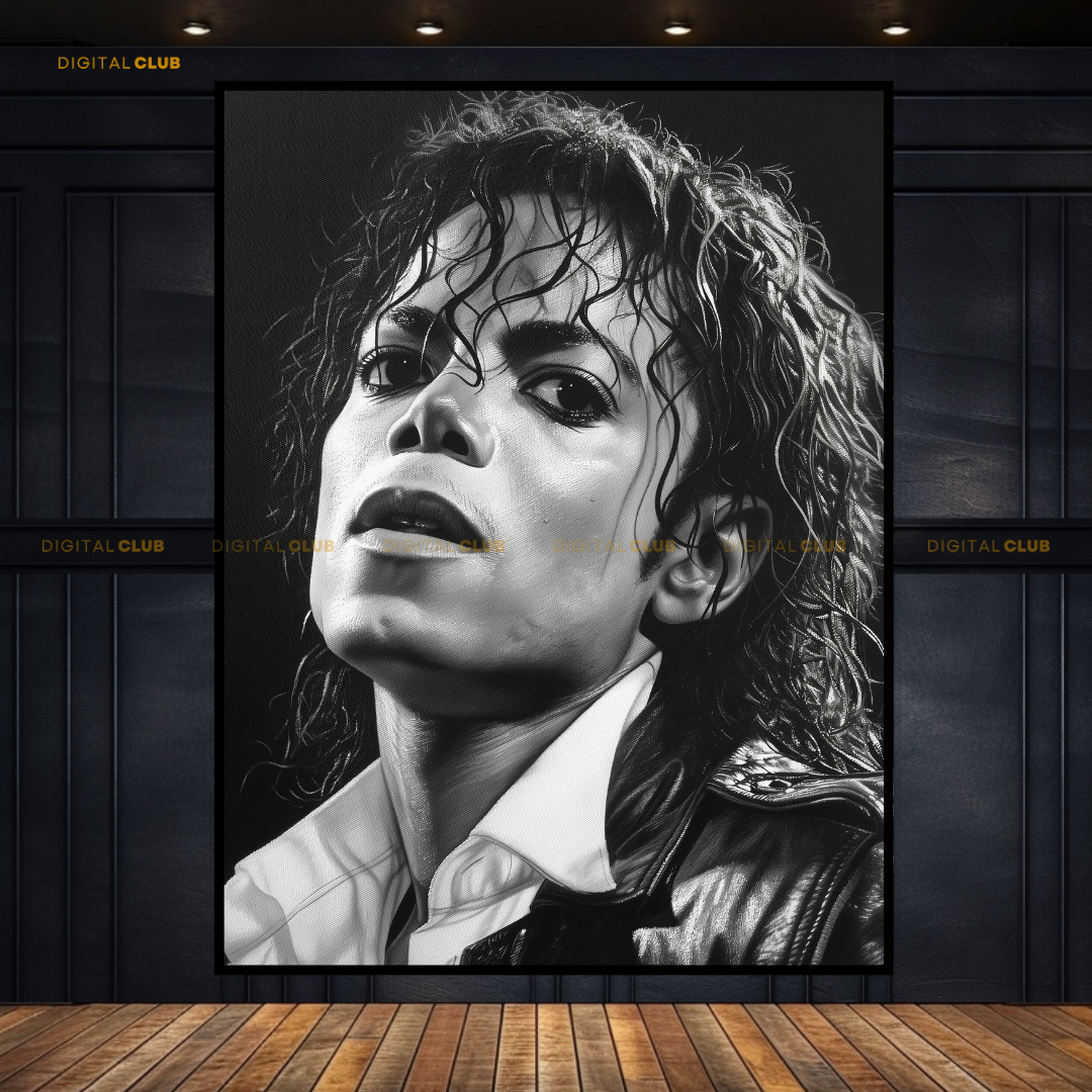 Michael Jackson Black & White Premium Wall Art