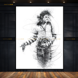 Michael Jackson - Sketch Artwork - Premium Wall Art