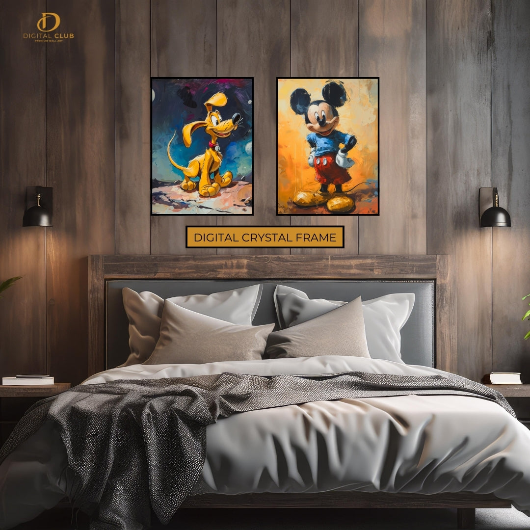 Mickey x Pluto Disney Artwork - 2 Panel Wall Art