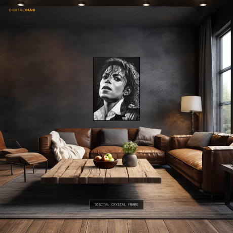 Michael Jackson Black & White Premium Wall Art