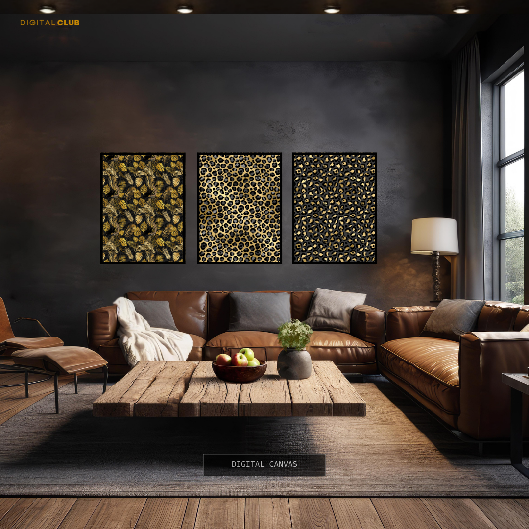 Leopard Print Artwork - 3 Panel Wall Art