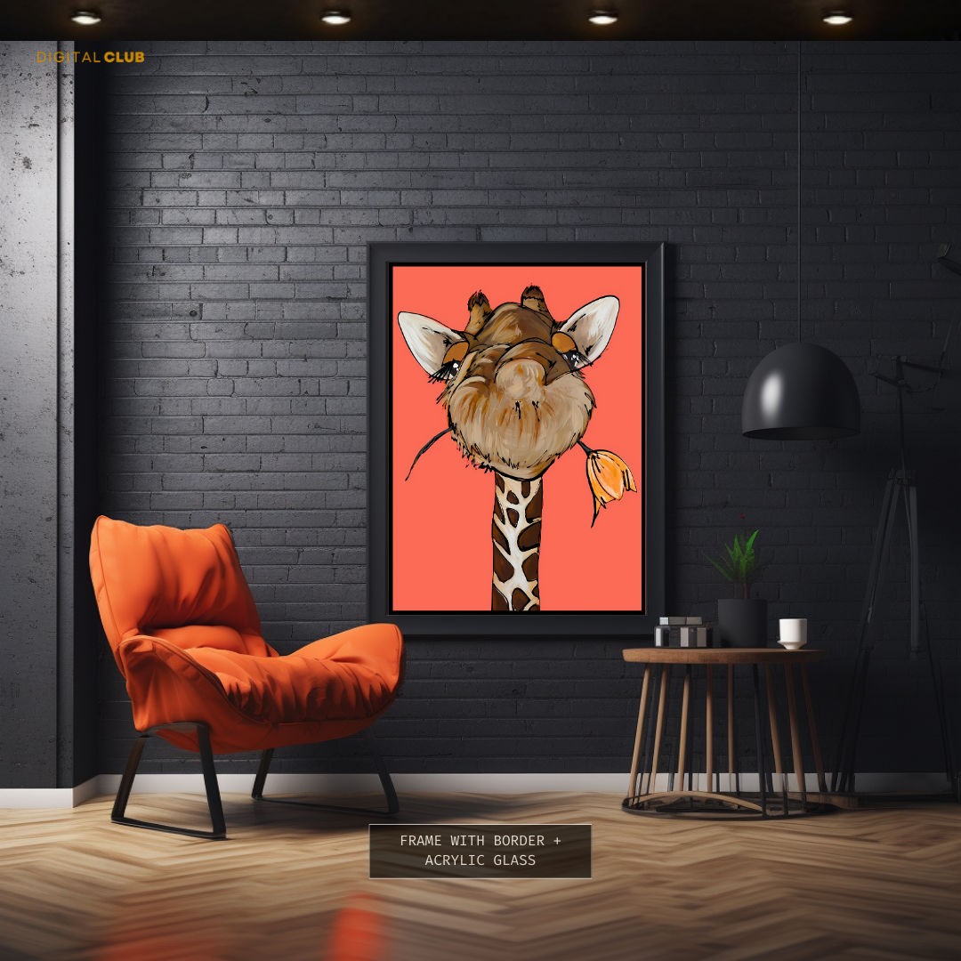 Cute Giraffe Premium Wall Art