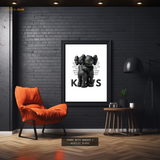 Kaws Figurine Hugging Premium Wall Art