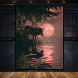 Fox Sunset Artwork 1 - Animal & Wildlife Premium Wall Art