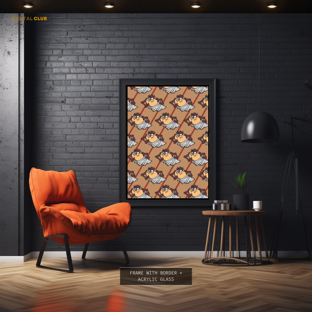 Taz Mania - Seamless Pattern - Premium Wall Art