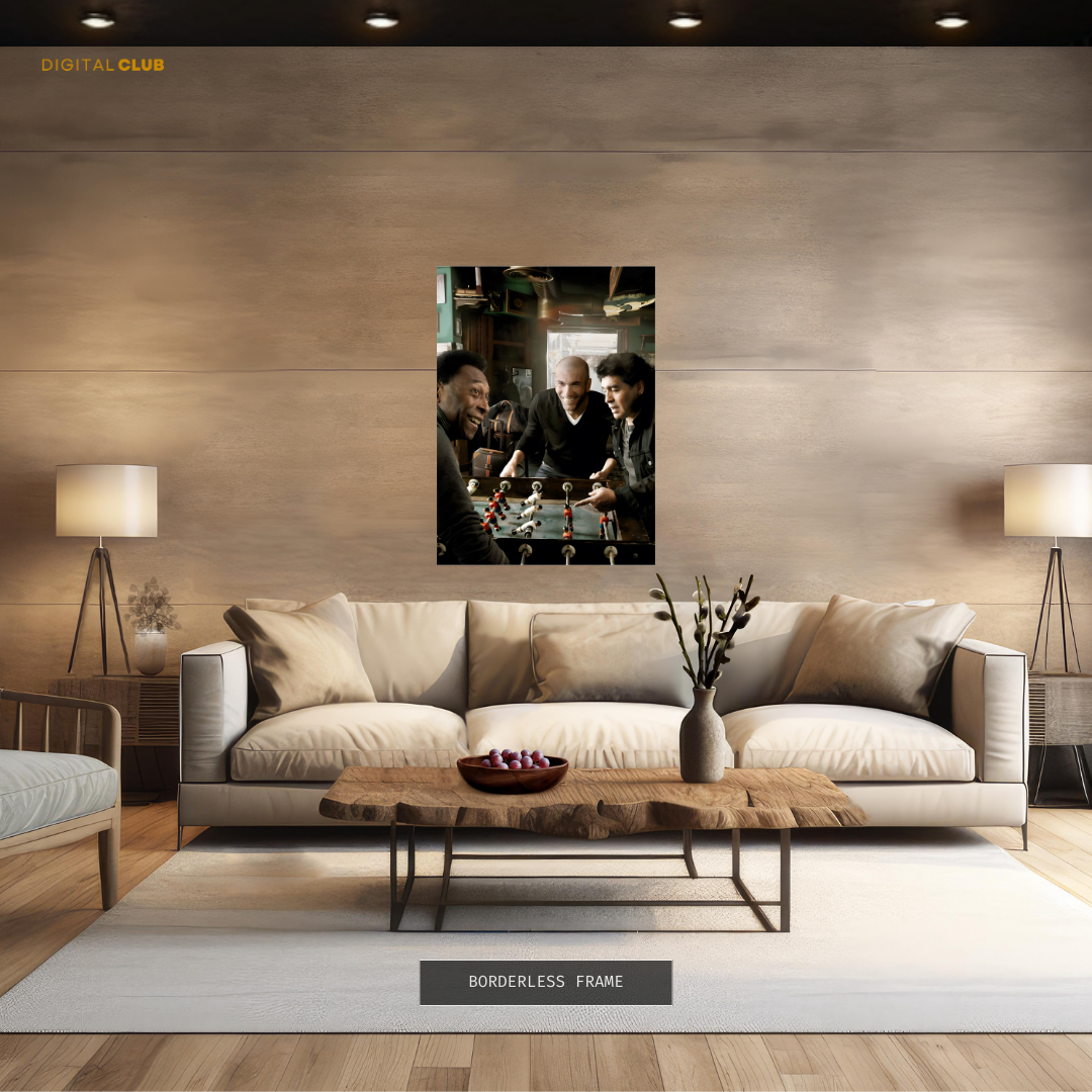 Pele, Maradona & Zidane Football Premium Wall Art