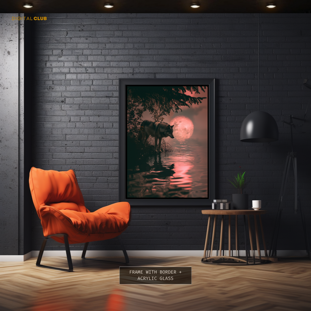 Fox Sunset Artwork 1 - Animal & Wildlife Premium Wall Art