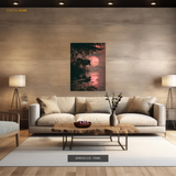 Fox Sunset Artwork 1 - Animal & Wildlife Premium Wall Art