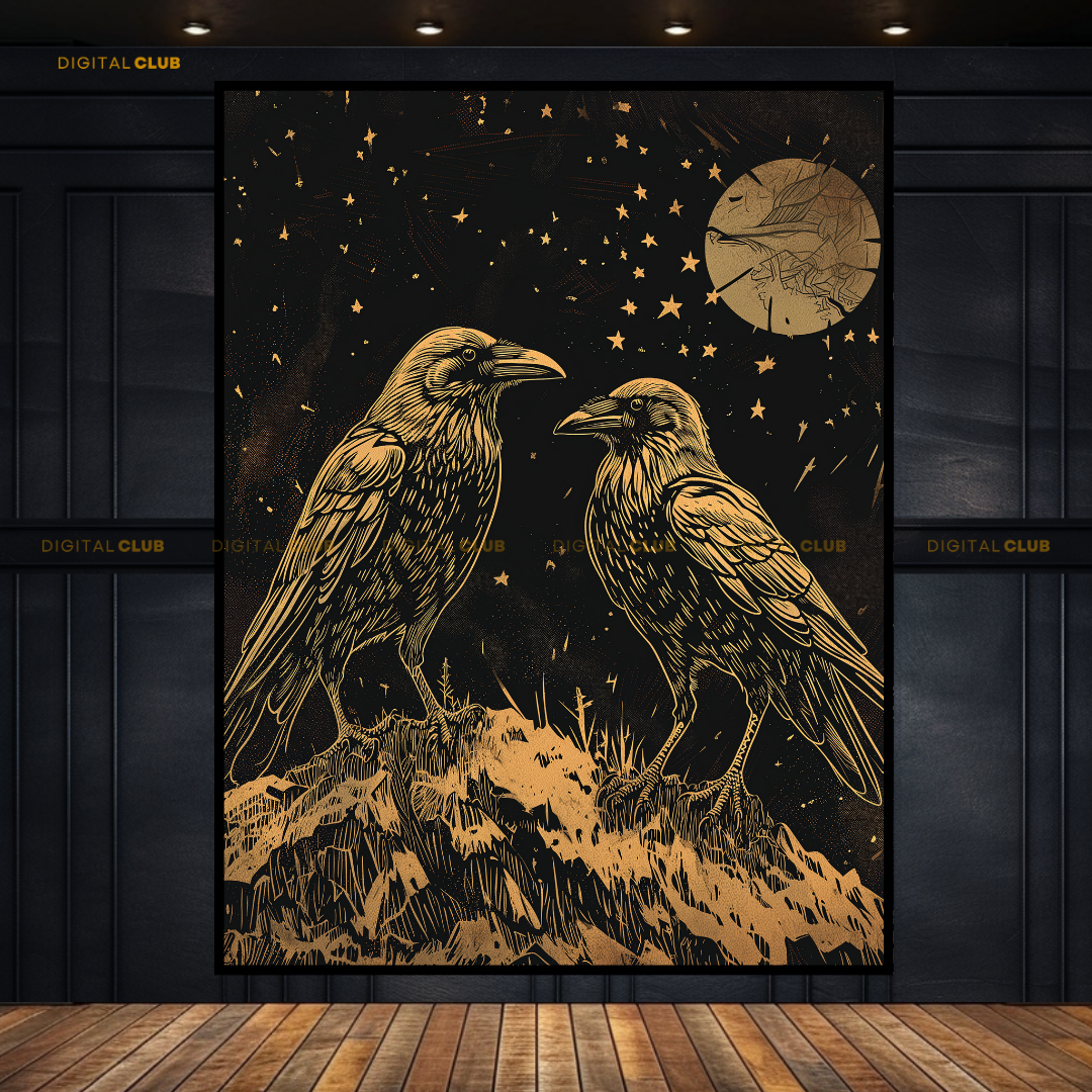 Bird Night - Animal & Wildlife Premium Wall Art