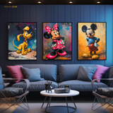 Disney Characters - 3 Panel Wall Art