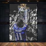 Drogba Chelsea Champs - Football - Premium Wall Art