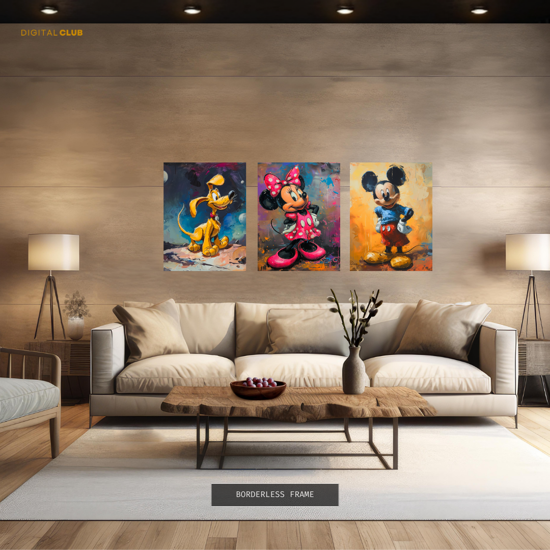 Disney Characters - 3 Panel Wall Art