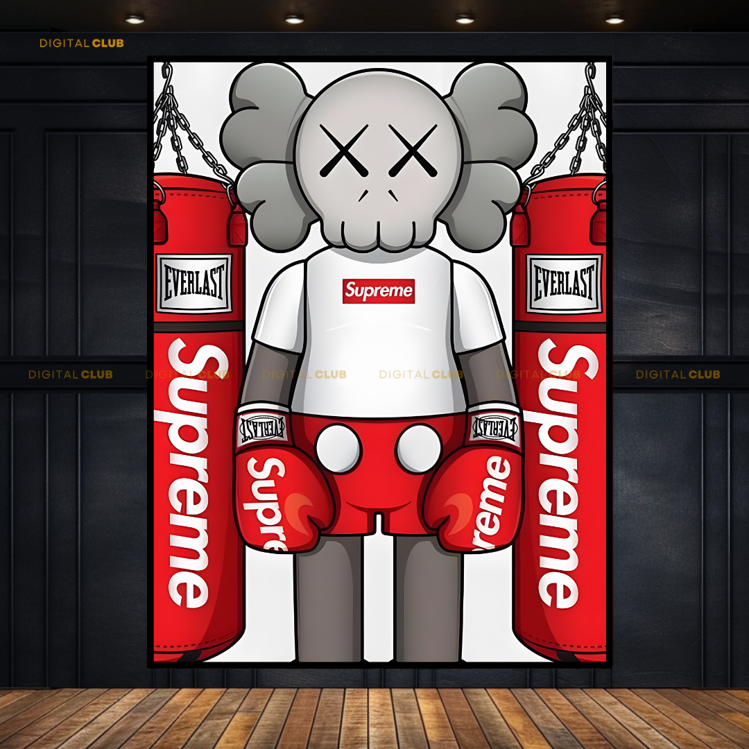 Kaws Supreme Figurine Artwork Premium Wall Art – Art Digital Club
