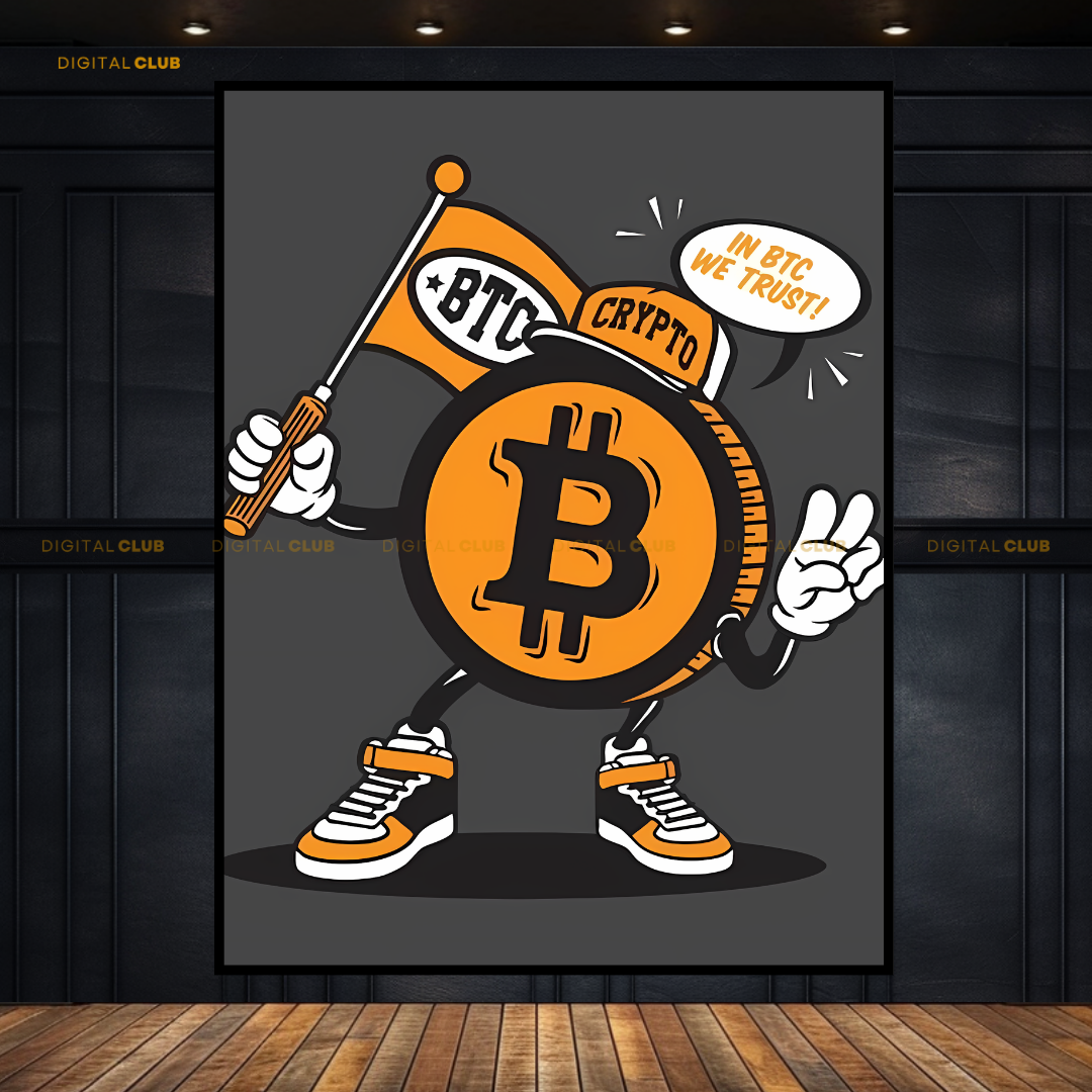 In BTC We Trust - Crypto Artwork - Premium Wall Art