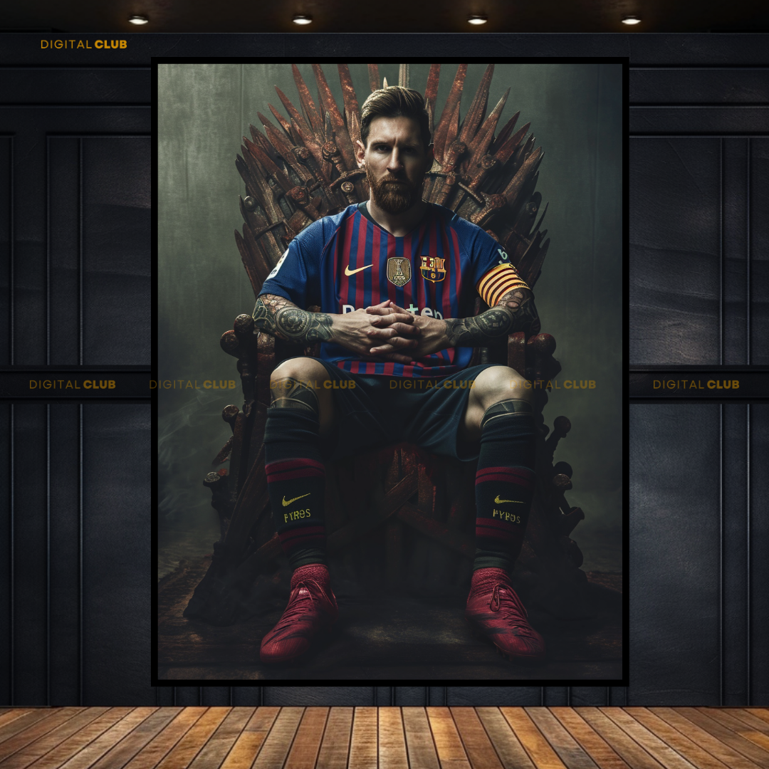 Lionel Messi Barcelona Football Premium Wall Art