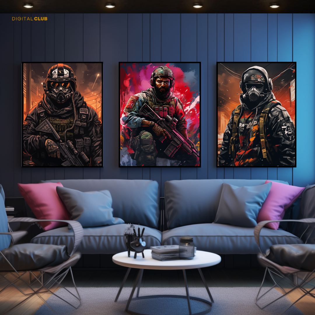 COD Characters Gaming - 3 Panel Wall Art