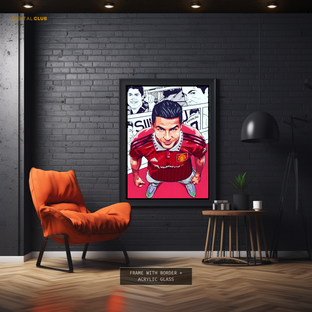 Cristiano Ronaldo Manchester United Football Premium Wall Art