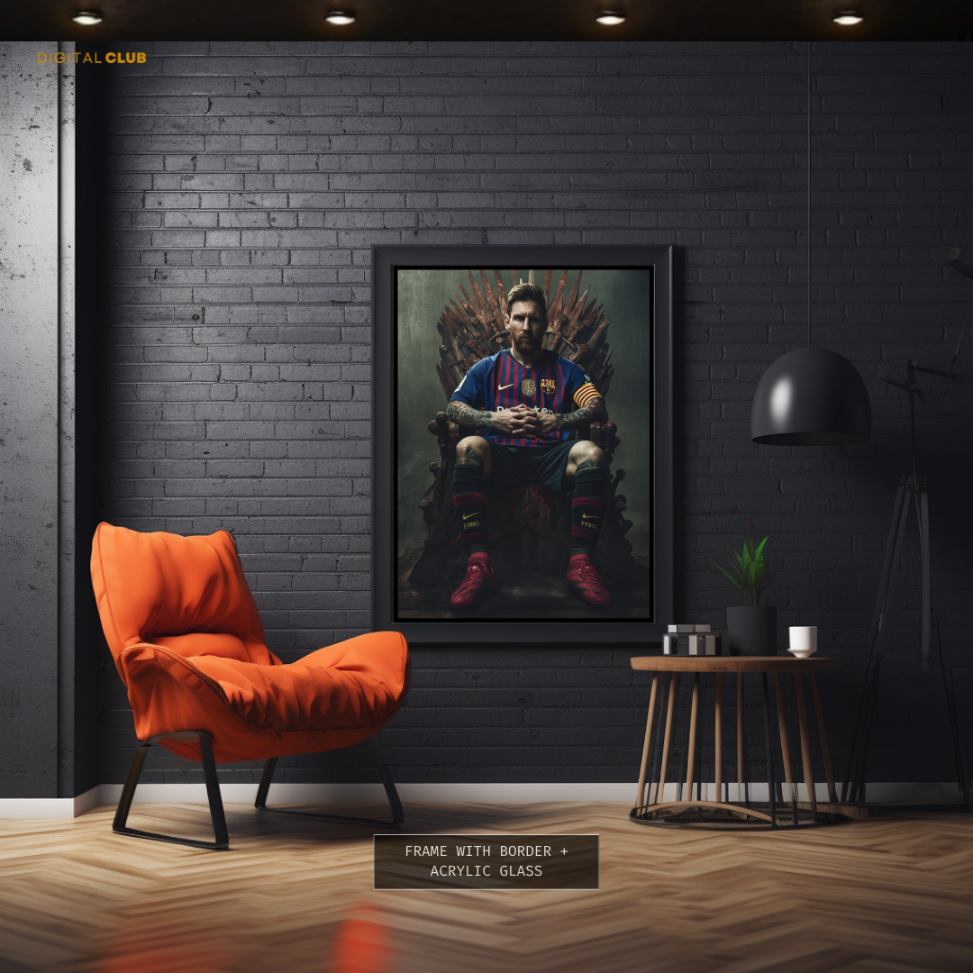 Lionel Messi Barcelona Football Premium Wall Art