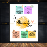 Five Pillars of Islam Kids Nursery Educational Islamic Premium Wall Art