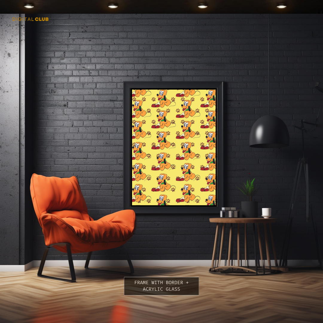 Pluto Disney - Seamless Pattern - Premium Wall Art