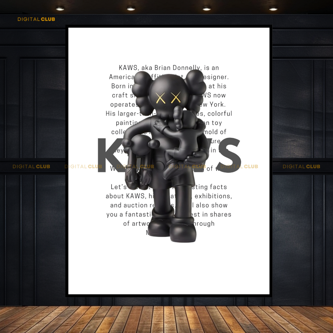 Kaws Figurine with Kids Premium Wall Art