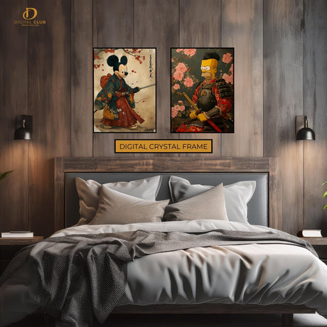 Mickey x Simpsons Samurai - 2 Panel Wall Art