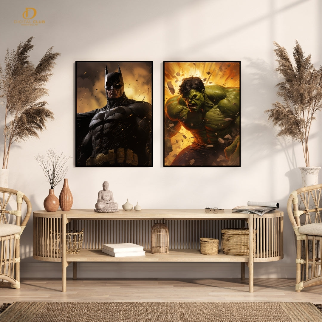 Batman x Hulk - 2 Panel Wall Art