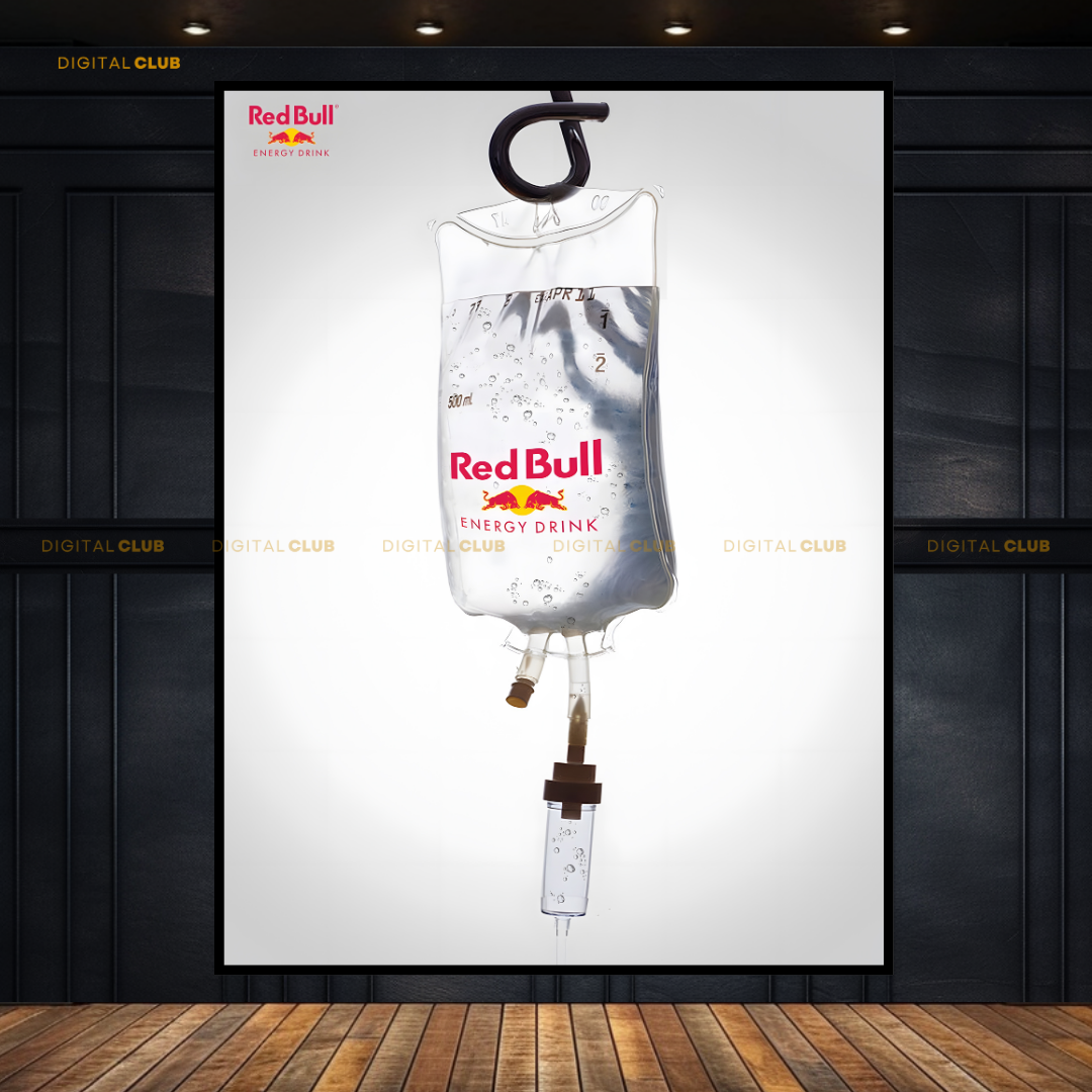 Red Bull Energy Drip Artwork Premium Wall Art