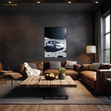 Tesla On Moon Premium Wall Art