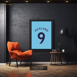 Haaland 9 - Man City Shirt - Premium Wall Art