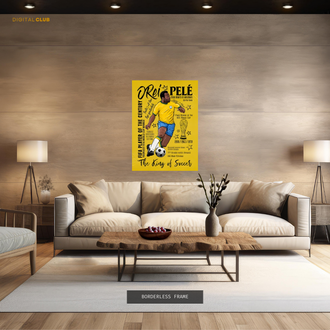 Pele Brazilian Football Legend Premium Wall Art