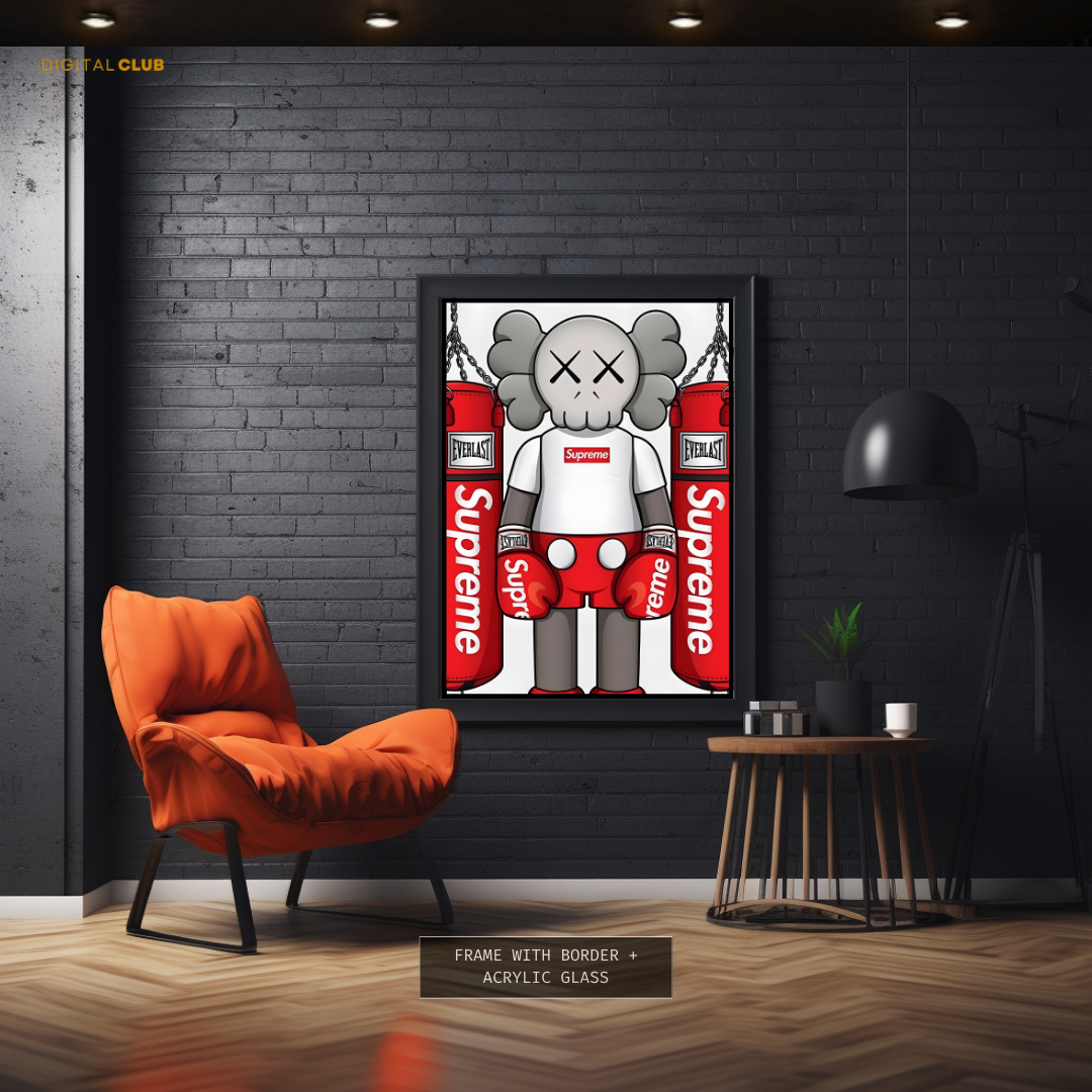 Kaws Supreme Figurine Artwork Premium Wall Art