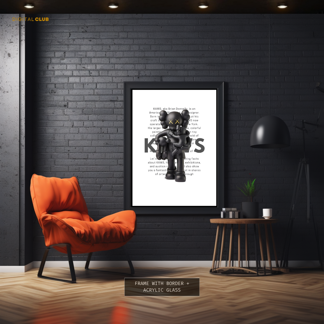 Kaws Figurine with Kids Premium Wall Art