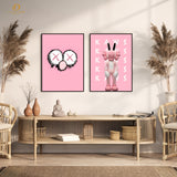 KAWS Figurine Pink - 2 Panel Wall Art