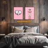 KAWS Figurine Pink - 2 Panel Wall Art