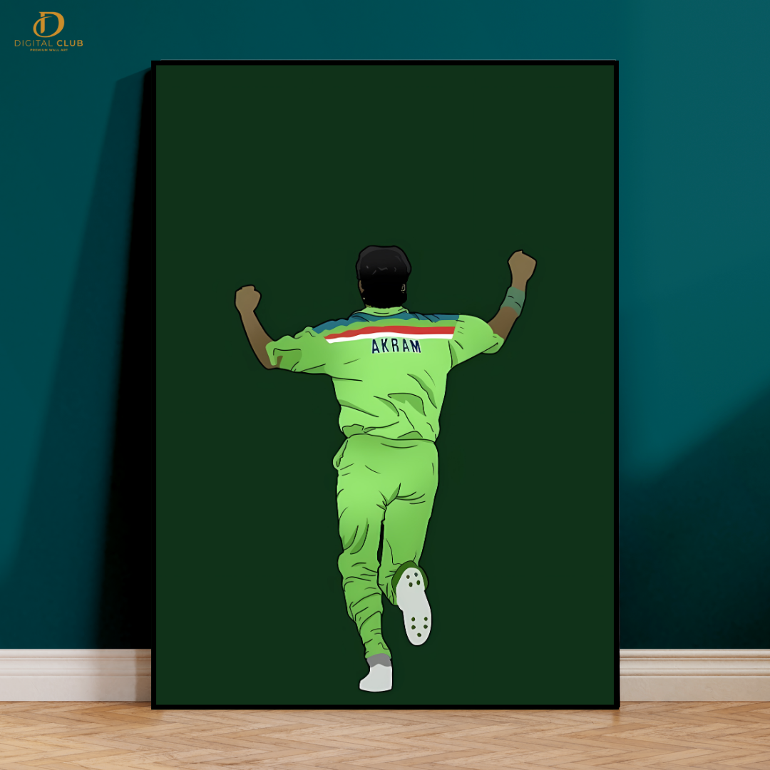 Wasim Akram - Cricket - Premium Wall Art