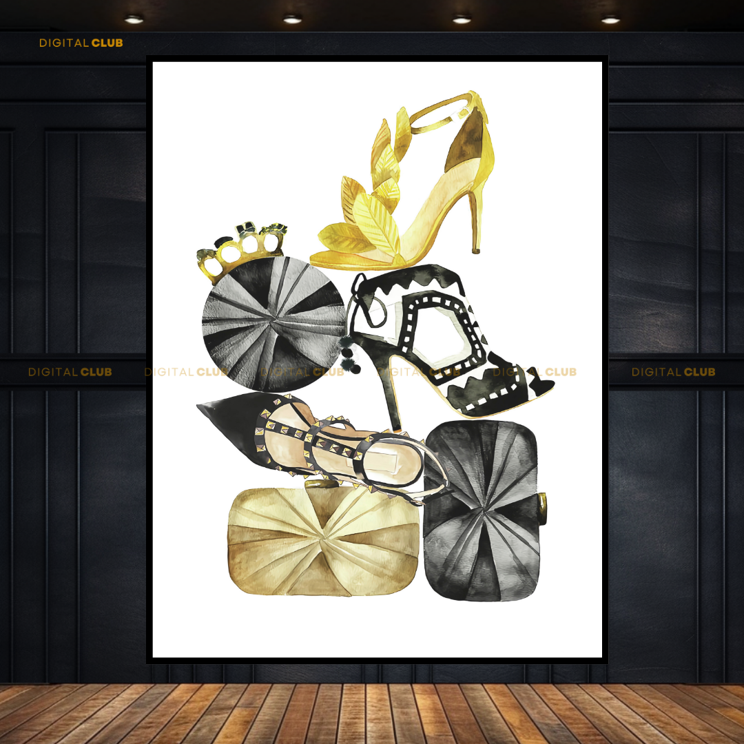 High Heels & Hand Bags Premium Wall Art