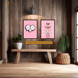 KAWS Figurine Pink - 2 Panel Wall Art