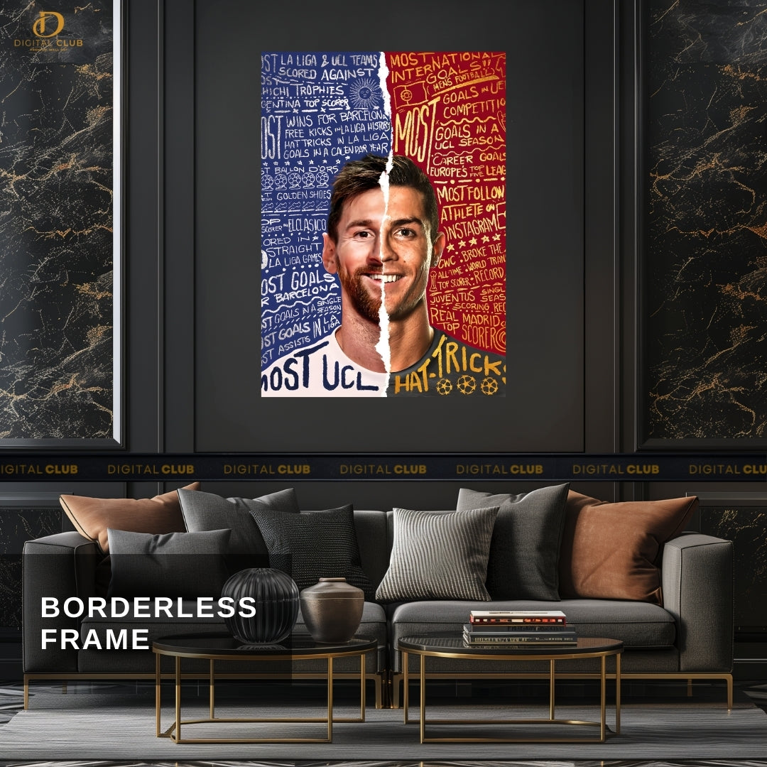 Messi x Ronaldo - Football - Premium Wall Art