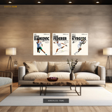 Tennis Legends Artwork - 3 Panel Wall Art