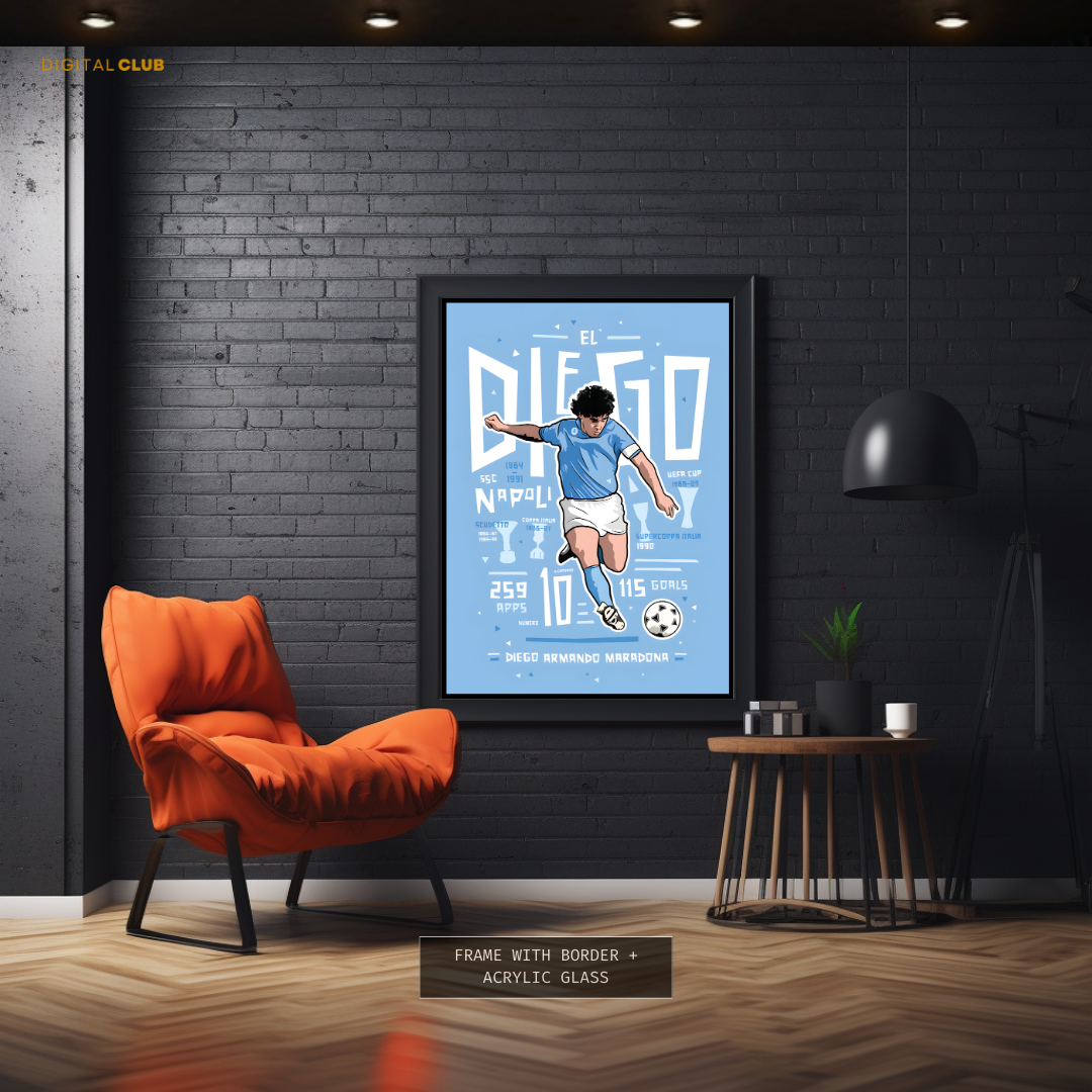 Maradona Football Legend Artwork Premium Wall Art