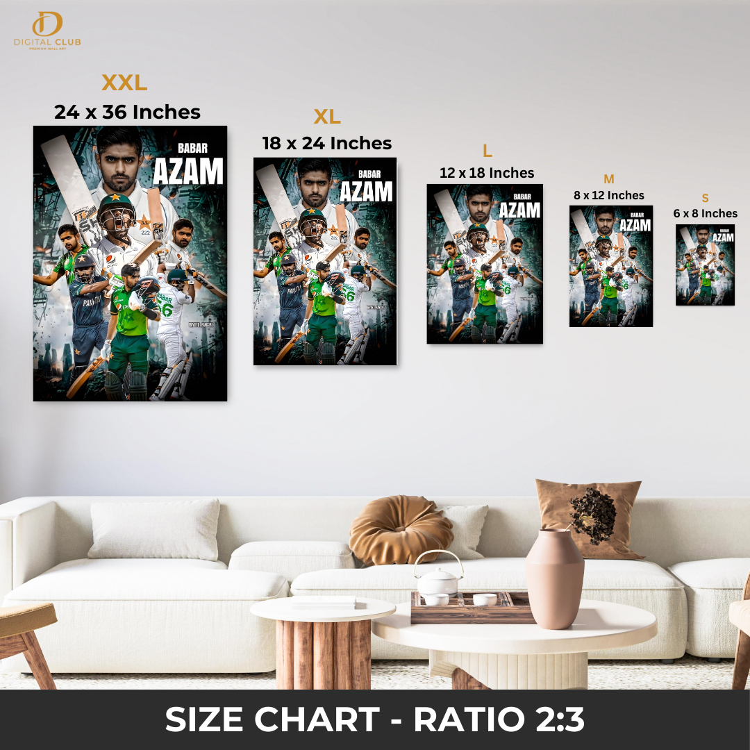 Babar Azam - Cricket - Premium Wall Art