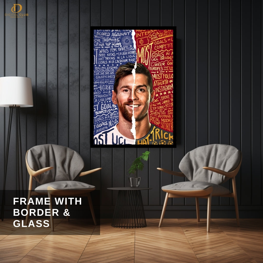 Messi x Ronaldo - Football - Premium Wall Art