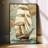 Pirate Boat - Vintage - Premium Wall Art