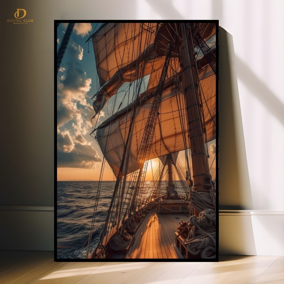 Pirate Ship Sunset - Premium Wall Art