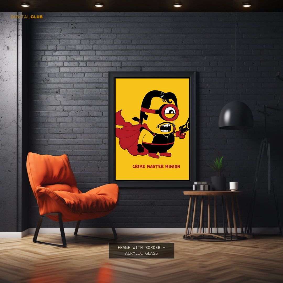 Crime Master Minion - Urdu Quote - Premium Wall Art